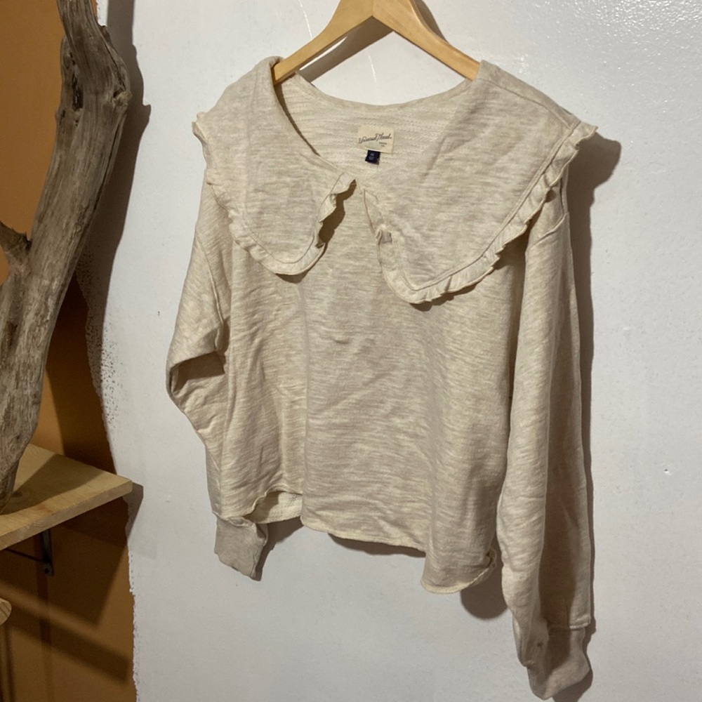 Universal Thread Sweatshirt with Ruffle Collar Detail NWT